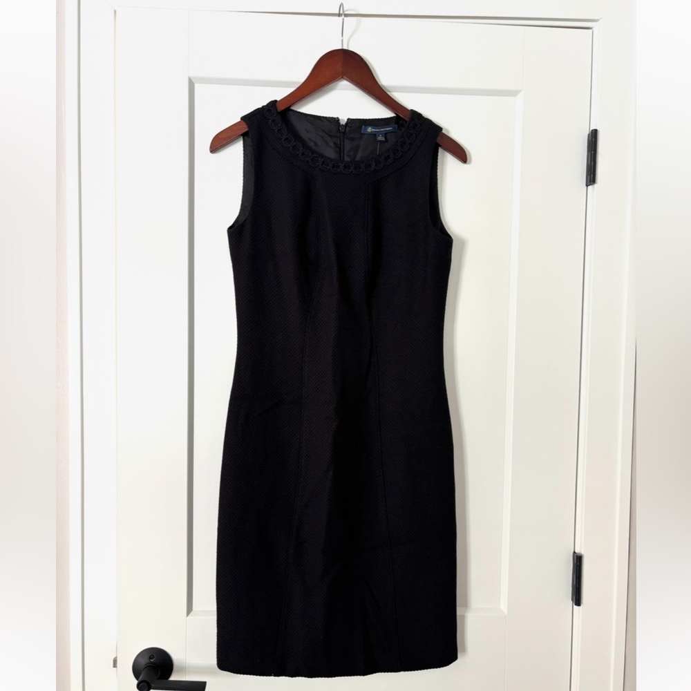 NWT- Brooks Brothers Black Textured Midi Dress